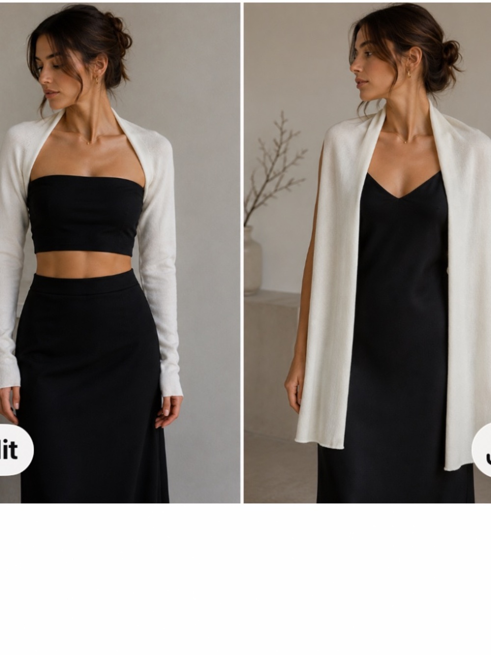 Transformer Cropped Sweater /shawl, Simple  Noelle, size M, NWOT